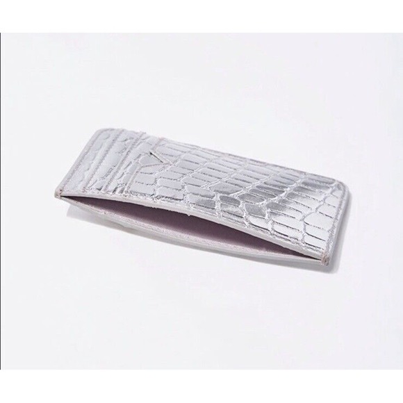 Silver Faux Crocodile Mini Wallet Credit Card Holder Money Holder New With Tags - Picture 6 of 6